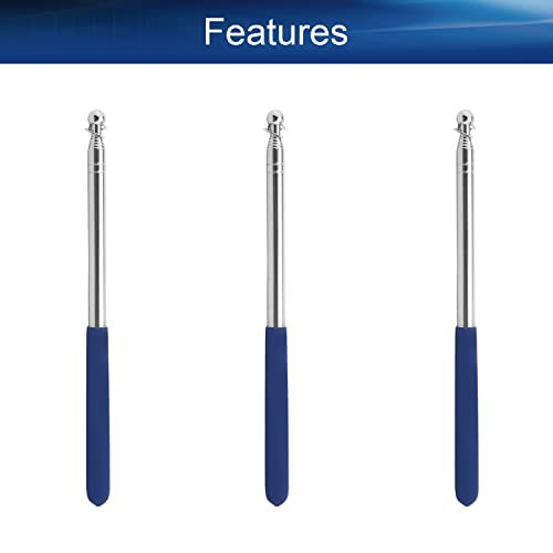 Image of Othmro 3Pcs Hollow Telescopic Teachers Pointer, Teaching Pointer Stick for Classroom, Metal Hand Retractable Pointer Extended Length 47.2 inch, Handheld Presenter Whiteboard Pointer (Blue)