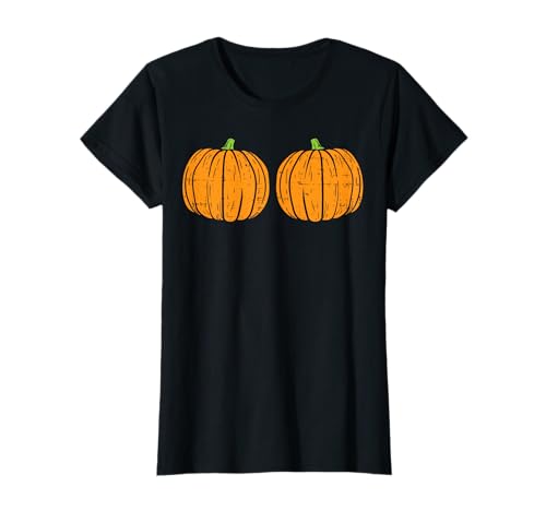 Sexy Naughty Pumpkin Bra Boobs Halloween Costume Girls T-Shirt