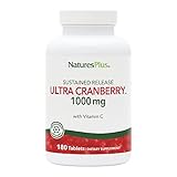 NaturesPlus Ultra Cranberry, Sustained Release - 1000mg, 180 Tablets - with Vitamin C - Vegetarian, Gluten Free - 90 Servings