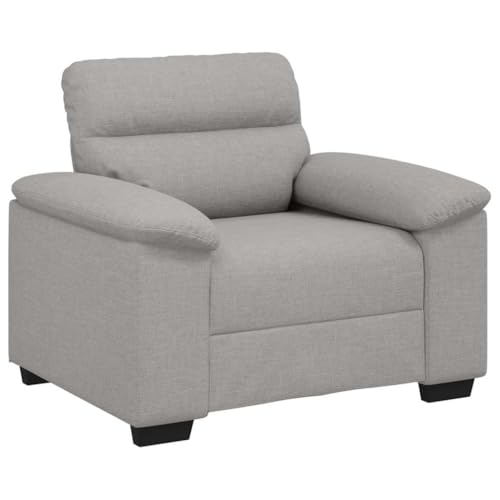 Wynira Sillón de tela gris nube 100 x 81 x 84 cm con estructura robusta de madera y metal, reposabrazos anchos, cómoda sensación de asiento, versátil para salón, oficina, habitación de invitados, sofá
