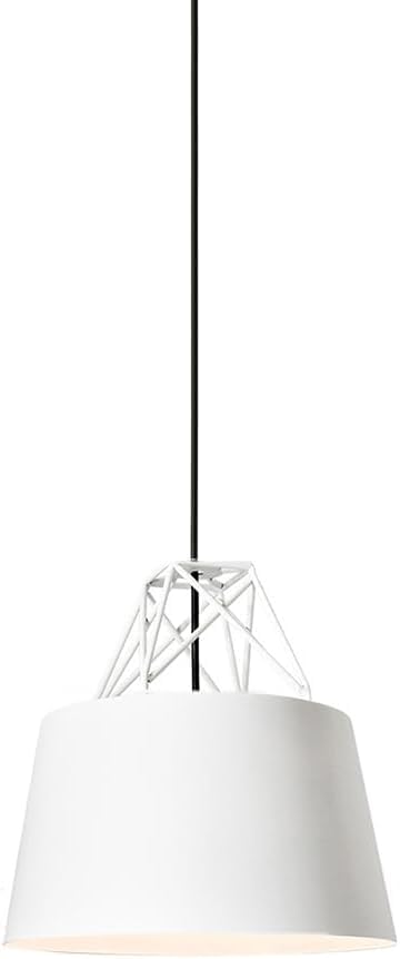 Lámpara colgante de metal de estilo nórdico de colores, moderna lámpara colgante de aluminio de 1 luz, lámpara colgante decorativa ajustable para comedor, dormitorio, isla de cocina, pasillo (blanco)