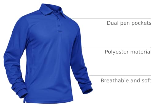 Image of MAGNIVIT Men's Polo Shirts Long Sleeve Quick Dry Performance Shirt Military Tactical Army Combat Polo Shirts