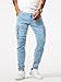 Men's Slim Fit Stretch Jeans Ripped Cargo Jean for Men Fashion Skinny Casual Pants Sky Blue
