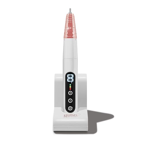 Gelish® Go File™ Wireless Hybrid Electric Nail File – 35,000 RPM Professional Cordless E-File with Magnetic Charging Dock, Controller-Free, Quiet, Low Vibration for Mani & Pedi (Pearl Rose Gold)