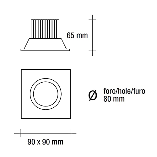 VIVIDA - Faretto Mark LED, ad Incasso, 6W, 4000K