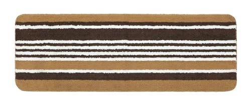 Image of THE HOME TALK Modern Polyester Area Rugs| Carpets for Living Room, Kitchen, Kid's Room, Bedroom| Microfiber Polyester Rugs| Shaggy Floor Carpet| Anti Skid Store(Black & Beige, 50 x 150 cm)