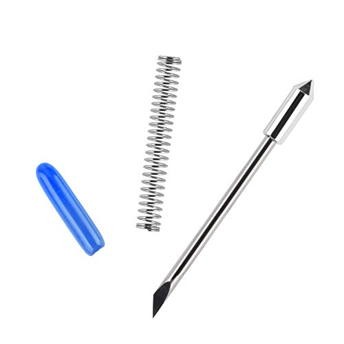 HQMaster 60 Degree Vinyl Cutter Blades Lettering Blade for Graphtec Cutting Plotter, Blue Cap Pack Of 10 with Springs