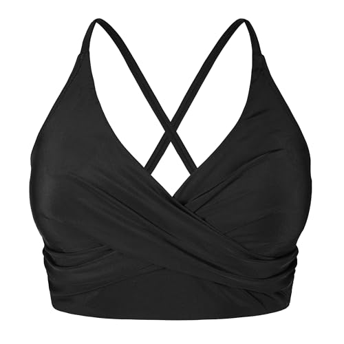 Hilor Women's Push Up Bikini Tops Underwire Swimsuit Top Sexy V Neck Bikini Bathing Suit Swim Tops