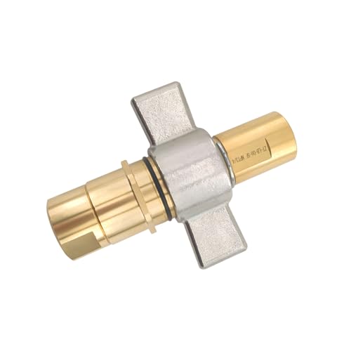 Image of 1-1 /4 inch NPT Wet-Line Wing Nut Hydraulic Quick Disconnect Coupling Set,Heavy Duty Brass Coupler and Nipple fit for Dump Trailer Live Bed Equipment(2pcs)