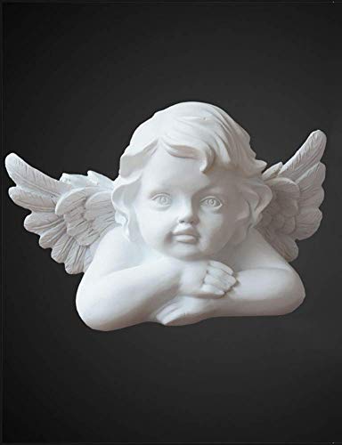 Yqjymfz Kneeling Praying Cherub Statues Figurines,Indoor Outdoor Child Wings Angel Sculptures,Marble Home Garden Decoration Wedding Christmas F 25X15X14Cm(10X6X6Inch) #TOP24