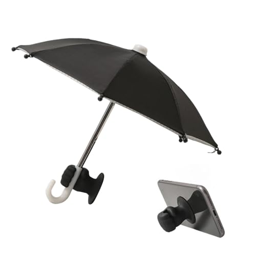 Cell Phone Umbrella Sun Shade - UV Protection Mini Shade - Portable Wind-Proof Phone Umbrella with Fist Suction Cup for Beach Bicycles Motorcycle Outdoor Chair Travel