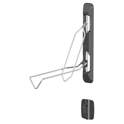 my wall Soporte de pared para bicicletas   HR11L, soporte de pared para bicicleta, ahorra espacio, giratorio, plegable, ancho de neumático de hasta 71 mm, suspensión para bicicleta, capacidad de carga
