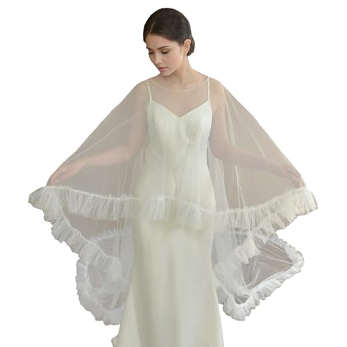 Capas de novia de alta costura con velos transparentes de caída premium