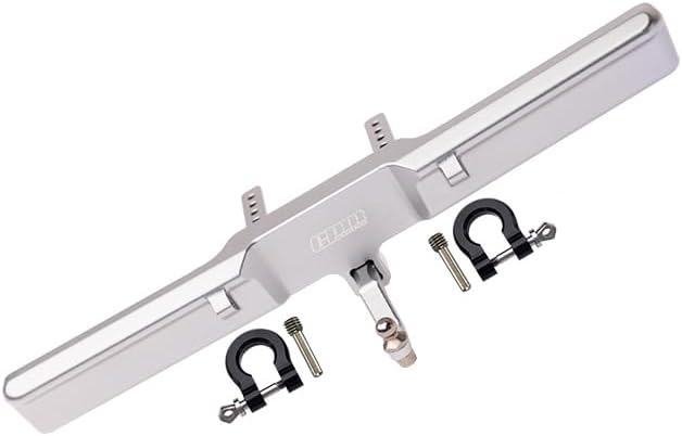 Aluminum Rear Bumper Mount + D-Rings + Tow Hook For Traxxas TRX-4 Ford (82046-4) - 1 Set Silver
