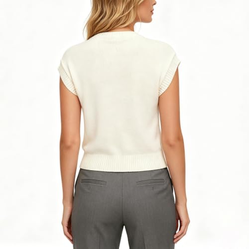Image of Women Graphic Sweater Vest Y2k Knit Tank Top Lightweight Pullover Top