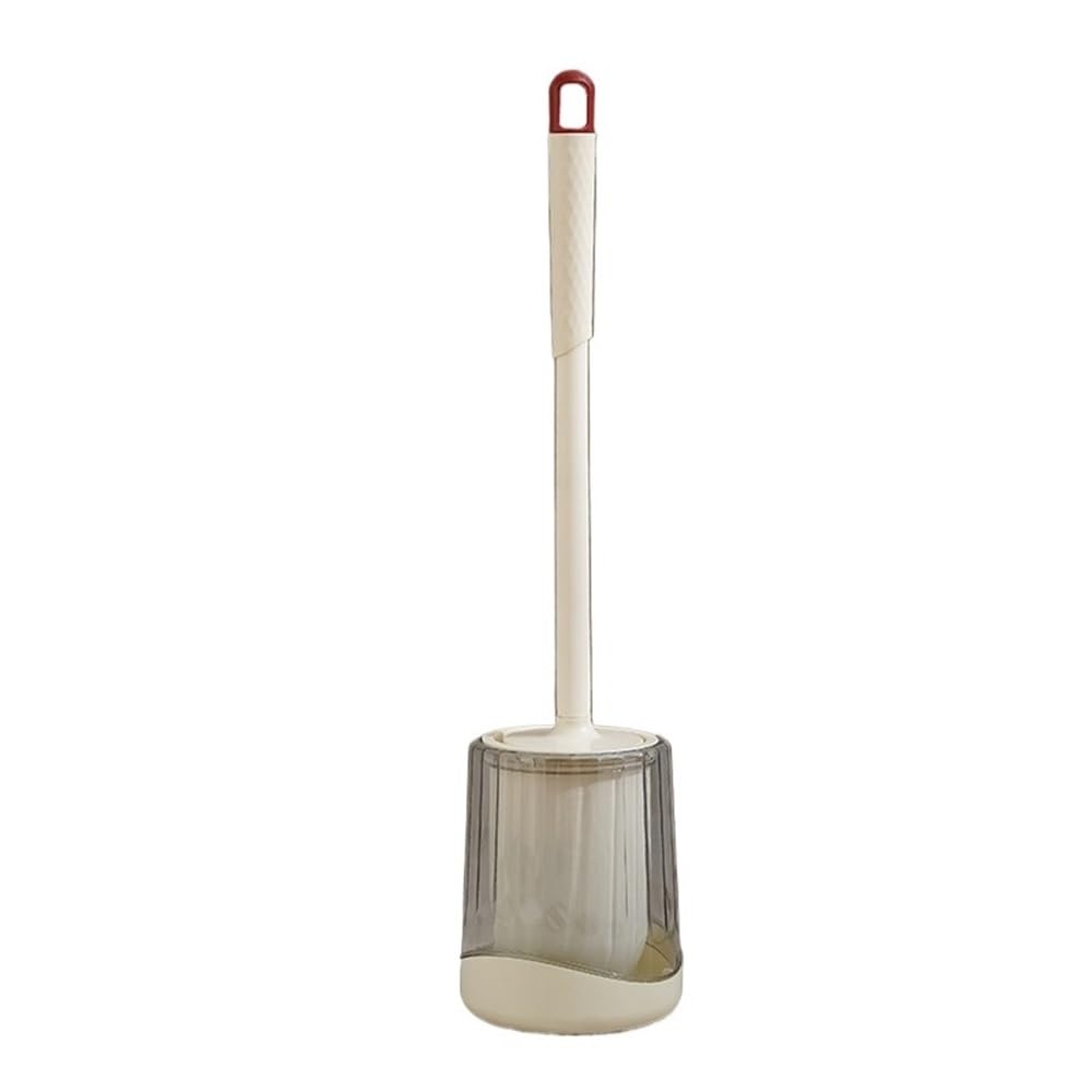 Zyyanshop Red Toilet Brush Toilet Cleaning Brush With Base Bathroom Long Handle Wall Hanging Soft Bristles(Red)