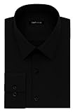 Van Heusen mens Slim Fit Flex Collar Stretch Solid Dress Shirt, Black, 17.5 Neck 36 -37 Sleeve...