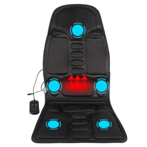 Gziztx Massage Seat Back Massager with Heat, 5 Vibration Motors, Deep Kneading Massage Mat for Home Office Use, Family and Friends