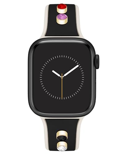Bracelet tendance Anne Klein pour Apple Watch en silicone noir de qualité premium