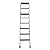 8 Steps Wall-Mounted Attic Ladder, 440lbs Retractable Folding Attic Staircase, Wall Mounted Folding Loft Ladder w/Pull Down System for Factory Buildings Garages & Rooftops (Black)