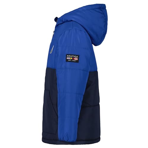 Image of Nautica Boys' Heavyweight Hooded Bubble Jacket With Polar Fleece Lining