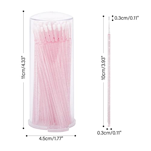 G2PLUS 400PCS Micro Applicators, Crystal Pink, Eyelash Extension Applicators for Eyelashes Extensions Crafting - Image 3