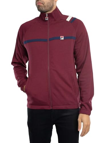 Fila Men's MK2 Archive Track Jacket, Windsor Wine/Navy/Gardenia, Windsor Wine/Navy/Gardenia, L