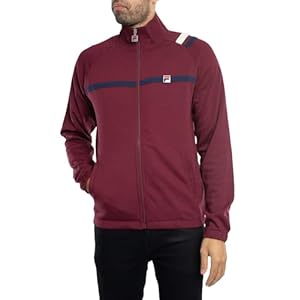 Fila Men’s MK2 Archive Track Jacket, Windsor Wine/Navy/Gardenia