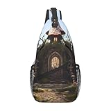 Spaziosa capacità di archiviazione: con un'elevata capacità di archiviazione, la borsa da petto YYHWHJDE Gothic Fairy Garden Prints può contenere tutti i tuoi oggetti essenziali come iPad, libri, vestiti, fotocamere e altro ancora. Ideale per viaggiatori, escursionisti e appassionati di attività all'aria aperta che hanno bisogno di trasportare una varietà di oggetti in movimento.
