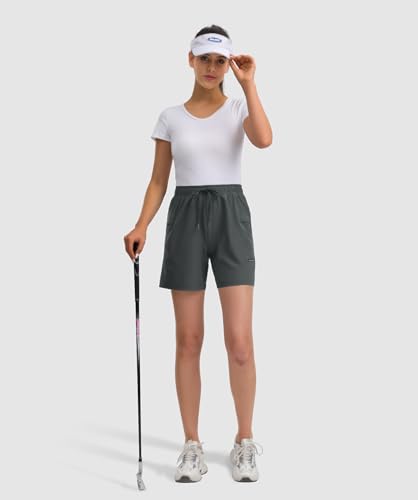 Image of Women's Hiking Cargo Casual Shorts 6 inches Lightweight Quick Dry Athletic Shorts for Golf Workout Travel Summer 2025