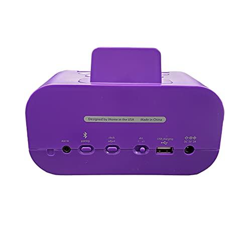 Ihome Ibt22Uxc Bluetooth Dual Alarm Fm Clock Radio With Usb Charging - Purple #TOP3