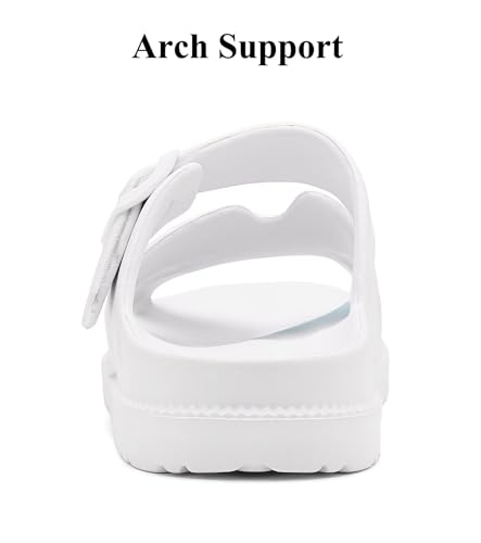 Image of Haifago Women's Flat Sandals with Arch Support, Summer Beach Slip on Slides Comfort Lightweight H-Strap Sandal Adjustable Buckle