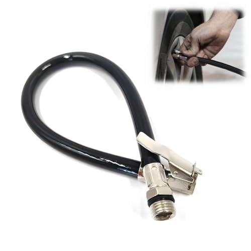 EODKSE Adaptateur de Gonflage de Pneu avec Tuyau en Caoutchouc pour Les Valves Standard - Rallonge...