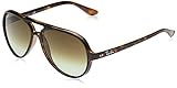 Ray-Ban RB4125 Cats 5000 Aviator Sunglasses, Light Havana/Brown Gradient, 59 mm