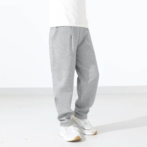 Boys Baggy Sweatpants Cotton Casual Pants Elastic Waist Athletic Workout Jogger Sweat Pants with Pockets 5-15 Years2