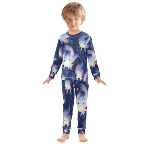 Pajama Sets Long Sleeve Axolotl in Darkness Soft Comfy Sleepwear 2 Piece PJS 3-8T2