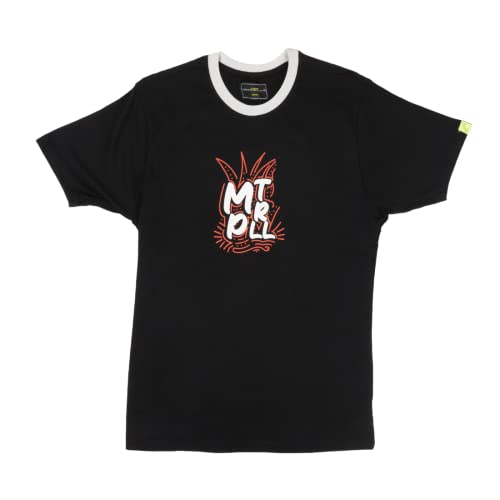 Metropollie - Camiseta de Manga Corta, Colección Flmenca con Estampado de Graffiti con Picos, Diseño Slim Fit Unisex -Negro y Marfil, Tallas Desde XS hasta 2XL Cover