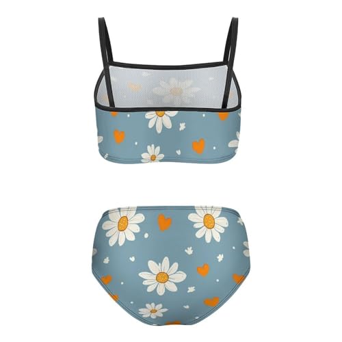 Daisy Flower Girls Bikini Swimsuit Two Piece Bathing Suit Beach Swimwear2