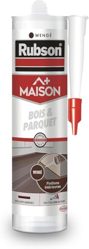Rubson Maison - Mastic Bois & Parquet couleur Wengé, Mastic acrylique pour tous supports bois et maçonnerie, Joints pour intérieur et extérieur abrité, 280 ml