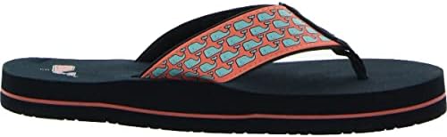 vineyard vines Women's Vineyard Whale Classic Flip Flops, Papaya Passion, 6 | Image 1