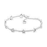 PANDORA Passions Bracciale con stelle in argento Sterling con zirconi cubici trasparenti, 18
