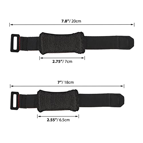Rockhouse Guitar String Mute Dampener, 2PCS Fret Mute Neck Wrap Electric Guitar String Muter Bass Muffler Silencer Damper Strap, Red (Small, Medium) - Thumbnail 2