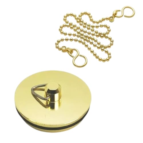 ARA CHOICE Chrome PLUG 38mm/44mm Chain/Tidy Basin/Bathroom Kitchen Small/Large Chrome Sink Plug & Chain For Bathroom Basin Ball Type And S Hook Shaped Made Of Stainless Steel Bath UK (44 mm)