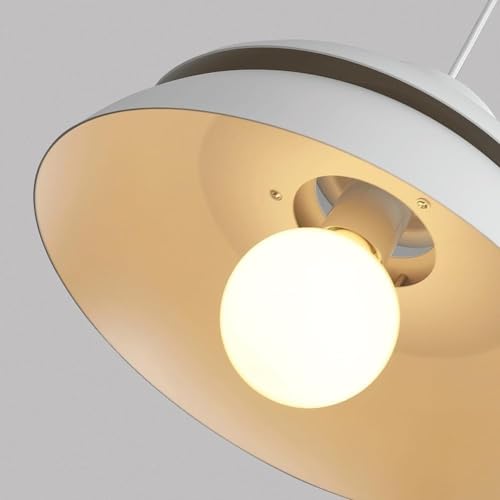 Lámpara colgante de techo en metal blanco con elegante acabado de 32cm 8