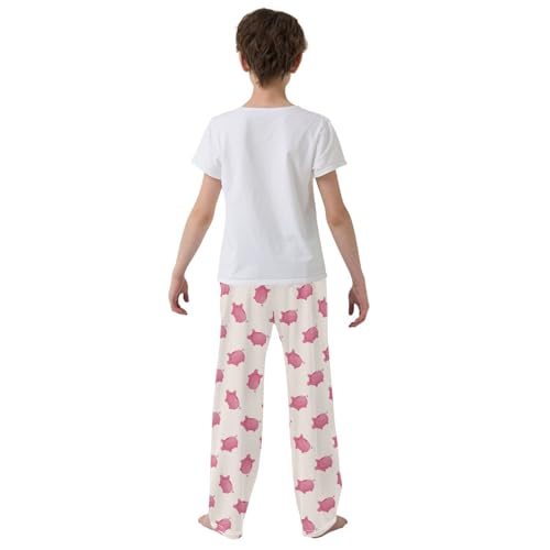 Pig Boys Long Pants Soft Trousers Elastic Waist Kids Lounge Bottoms with Pockets S-XL3