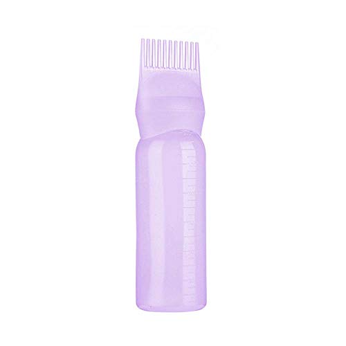 OKMN Root Comb Applicator Bottle Hair Colouring with Graduated Brush Styling Tool, Hair Dye Bottle Applicator Brush(purple)