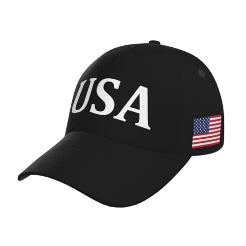 Image of USA Flag Baseball Cap American Patriotic Trucker Hat Father Dad Mother Mom Adjustable Sportswear Hat for Men Women Adults