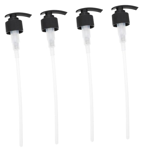 HEALEEP 4Pcs Black Plastic Press Pump Heads for Liquid Soap and Lotion Dispenser Replacement and for Home and Kitchen Use