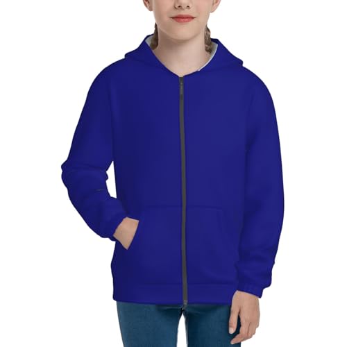 Navy Kid Hoodies Boys Zip Up Sweatshirts Girls Pullover with Pocket3