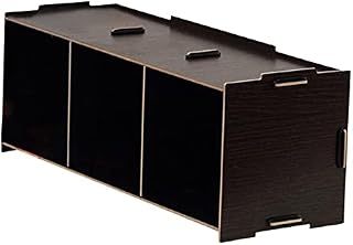 Milageto Wood CD Rack Desktop Notebooks Home Office CD Collections Storage Holder Stand CD Shelf Storage Rack 4 Sections Holder Stand, Black